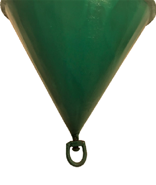 1950 KONİK METAL CİFT RENK YEŞİL KIRMIZI TAMAMI ELDE YAPILMIŞ ŞAMANDIRA GEMİ TEKNE SANDAL DA İŞARET YER BELİRLEMEDE KULLANILAN