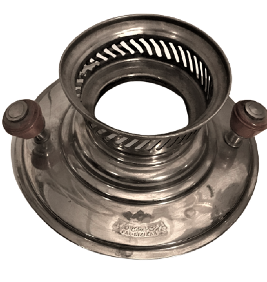 1940 IRAN GAZLA CALIŞAN  PİRİNC NIKEL KAPLAMA EKSİKSİZ METAL SEMAVER