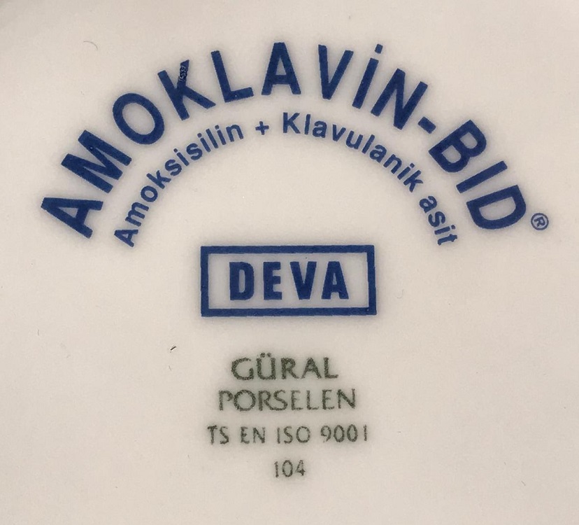 AMOKLOVIN BID EL BOYAMA PORSELEN TABAK DEVA İLAC SAN GURAL PORSELEN TARAFINDAN YAPILMIŞ