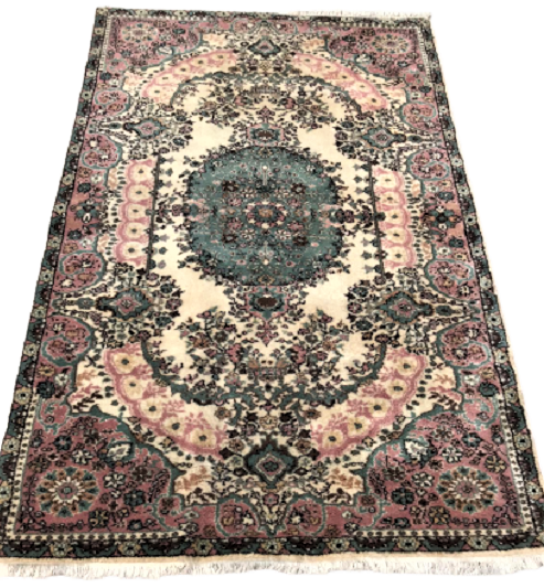 ISPARTA SAF YÜN KÖK BOYA EL DOKUMA ORTASI GÖBEKLİ  SACAKLI 5.5 METREKARE HALI