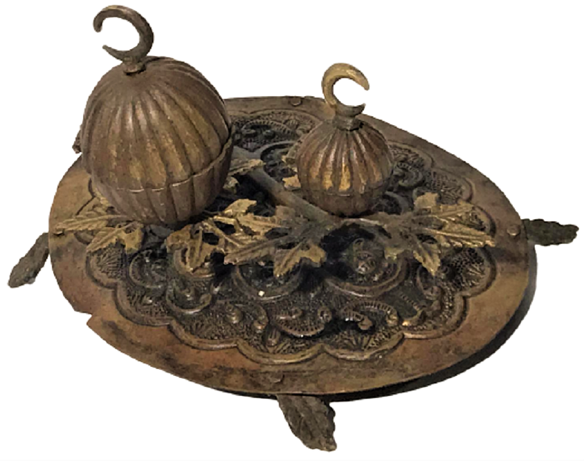 OSMANLI SULEYMANİYE CİFT KAPAKLI KOZALAK TEPELERİ HİHAL KAPAKLI CİFT GÖZ BUHURDAN  TAMAMEN EL İŞİ