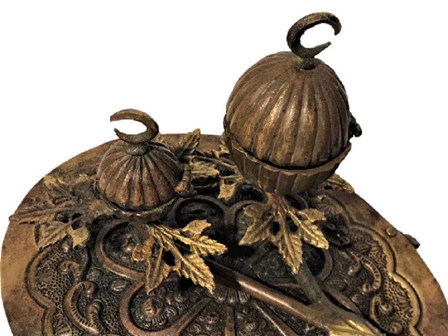 OSMANLI SULEYMANİYE CİFT KAPAKLI KOZALAK TEPELERİ HİHAL KAPAKLI CİFT GÖZ BUHURDAN  TAMAMEN EL İŞİ