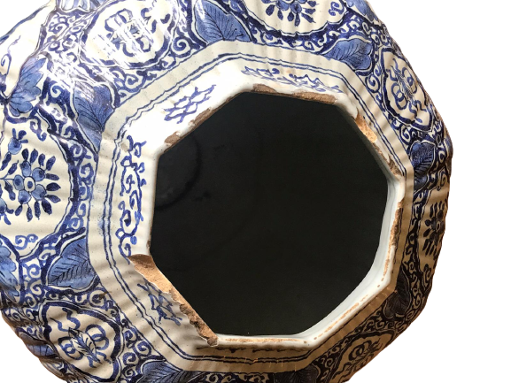 CİN HANEDAN KUTSAL ÇİFT VAZO 16 YÜZYIL 60 CM BOY KAPAKLI EL İŞİ BLUE WHITE J.G 56/15