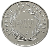 1989 YILINDA 24 KASIM ÖGRETMENLER GÜNÜ ANISINA CIKARILMIŞ  GÜMÜŞ 20000 LİRA