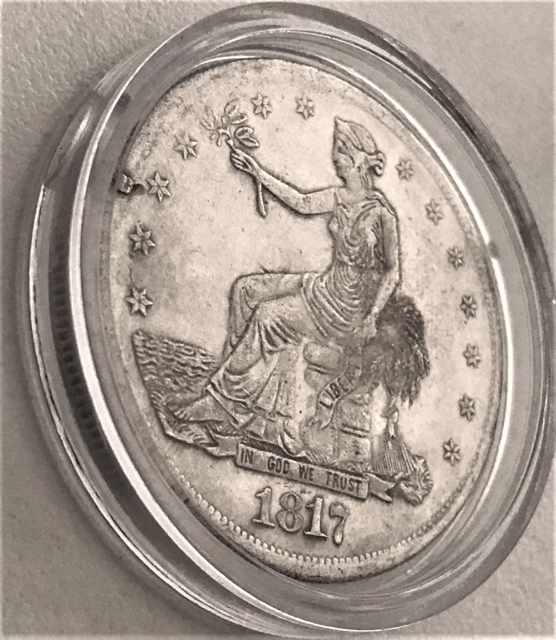 120 GRAİNS 900 FİNE TRADE SİLVER USA DOLLAR TEDAVUL 1817-1885 (replika)