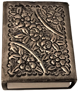 ĞÜMÜŞ ÜZERİ GÜL KABARTMA EL İŞCİLİKLİ KİBRİTLİK 