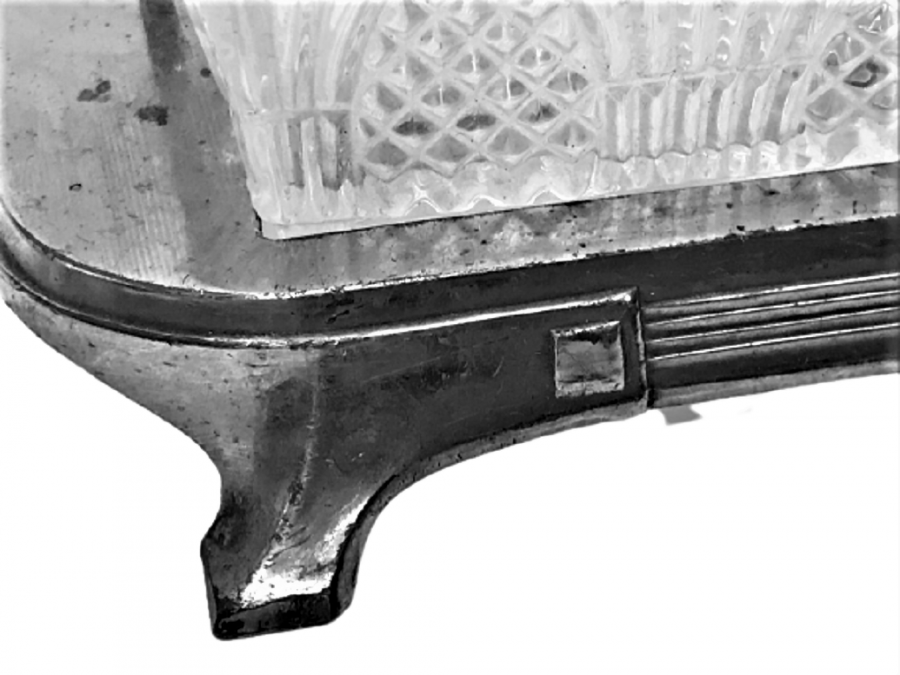 FRANSIZ 1950 TAŞIMA KULPLU MASA SERVİS BAHARATLIK CİFT KRİSTAL KABLI