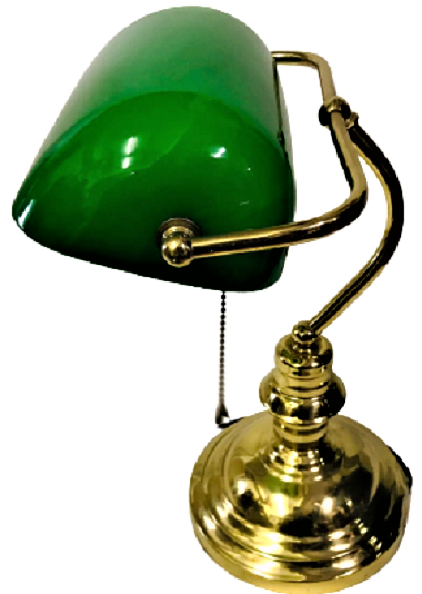 KOMPLE SARI RENKDE METAL GÖVDE VE AYAKLAR  MASA USTU CALIŞMA AYDINLATMA BANKER LAMBASI OPAL İÇ BEYAZ DIŞ YEŞİL