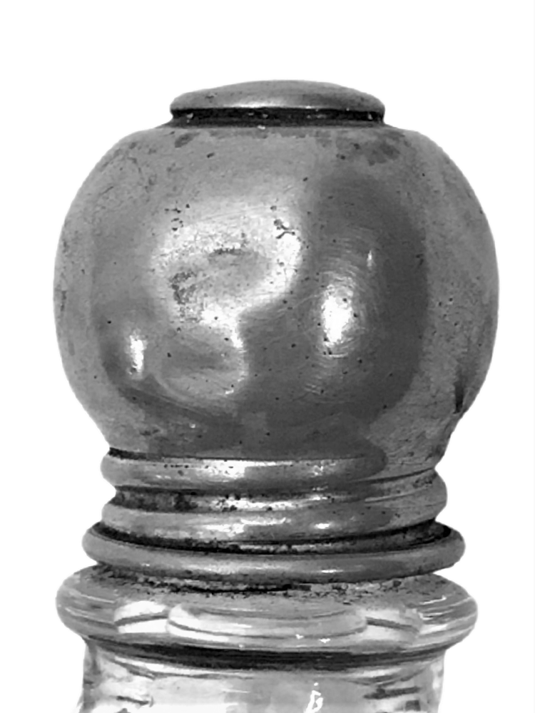 1930 COLİBRİ COLOGNE GERNANY ALMAN KOLANYA  BİLLÜR CAM ŞİŞE Sİ ÜZERİ VE TABANI İŞLEMELİ METAL CEVİRMELİ KAPAK