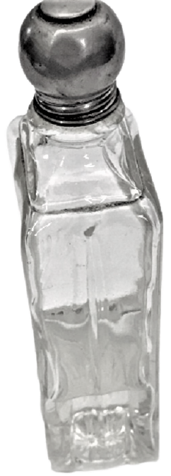 1930 COLİBRİ COLOGNE GERNANY ALMAN KOLANYA  BİLLÜR CAM ŞİŞE Sİ ÜZERİ VE TABANI İŞLEMELİ METAL CEVİRMELİ KAPAK