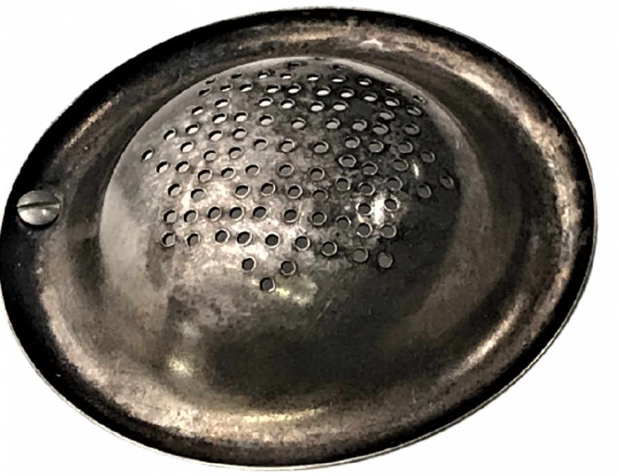 1940 İNGİLİZ KATALİN TUTMA YERLİ GÜMÜŞ DELİKLİ CAY SÜZGECİ 7 CM CAPINDADIR