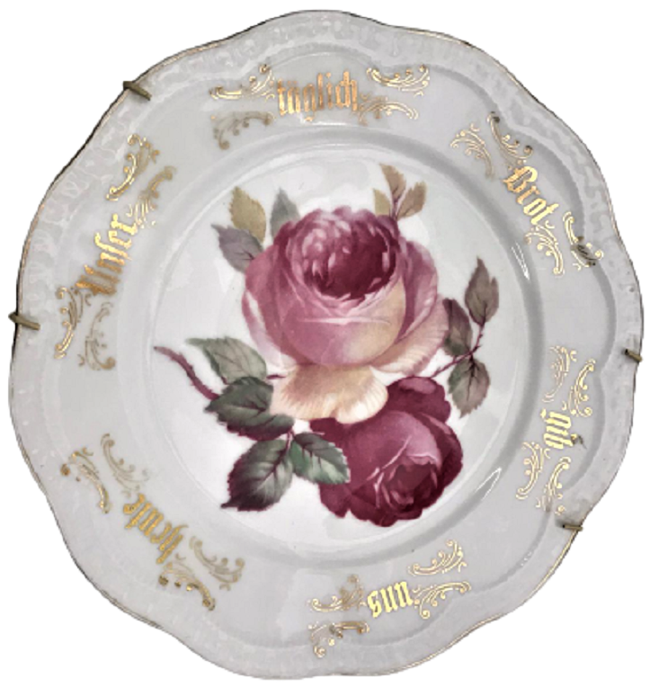 BAVARİA PORSELEN DUVAR TABAGI ÜZERİNDE YARDIMA DAVET EDİN GÜZEL FARKLI SÖZLERİ BULUNMAKTADIR