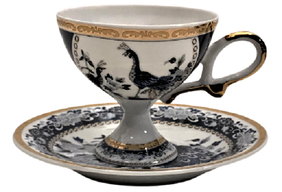 KOMPLE EL BOYAMA  KENARLAR VE MOTİFLE ALTIN EL CEKME  KAHVE FİCANI 2 ADET