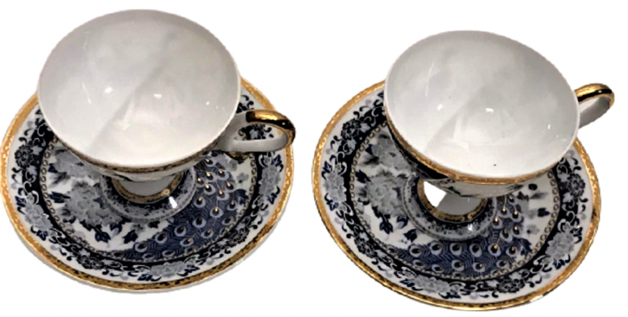 KOMPLE EL BOYAMA  KENARLAR VE MOTİFLE ALTIN EL CEKME  KAHVE FİCANI 2 ADET