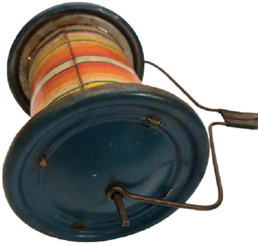 1950 FRANSIZ MALI TENEKE COCUK OYUNCAK KAMIŞ TUTMA SAPLIDIR