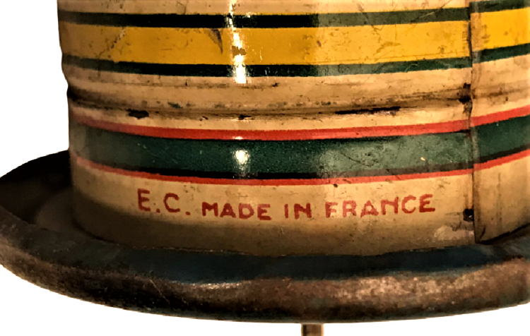 1950 FRANSIZ MALI TENEKE COCUK OYUNCAK KAMIŞ TUTMA SAPLIDIR