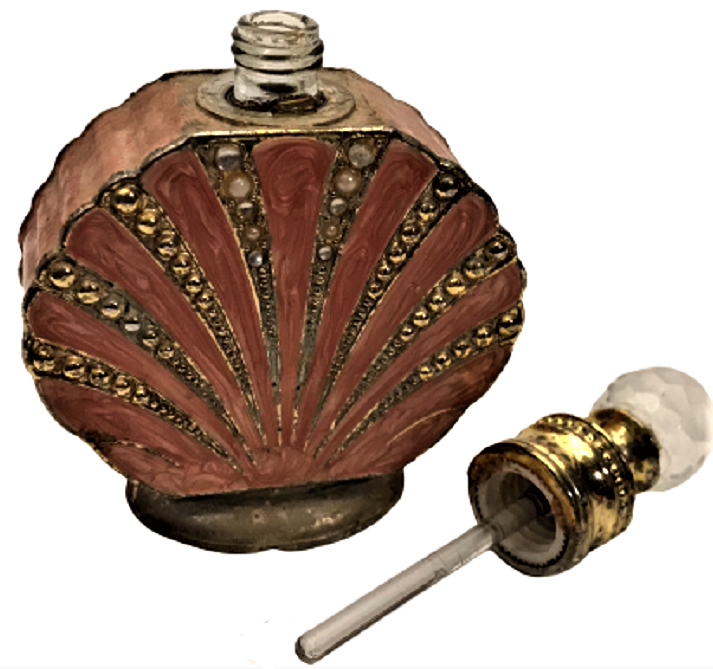 KAPAKLI PEMBE RANKLİ CAM ÜZERİ İŞLEMELİ CAM CEKME CUBUKLU PARFUM ŞİŞE Sİ