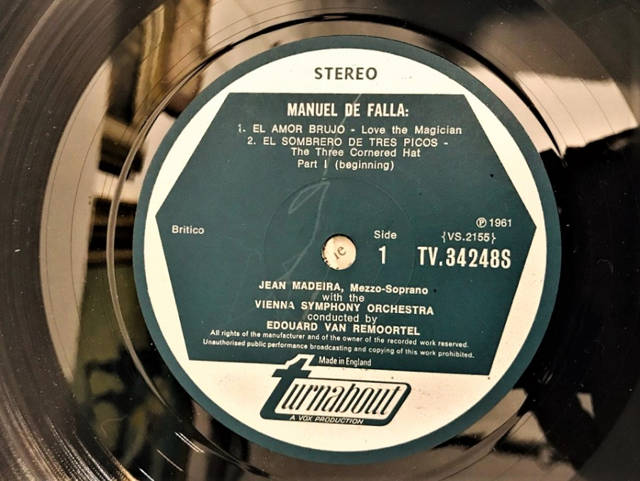 PICASSO MANUEL DE FALLA THREE CORNERED HAT EL AMOR BRUJO 33 LP PLAK ORJİNAL BASKI