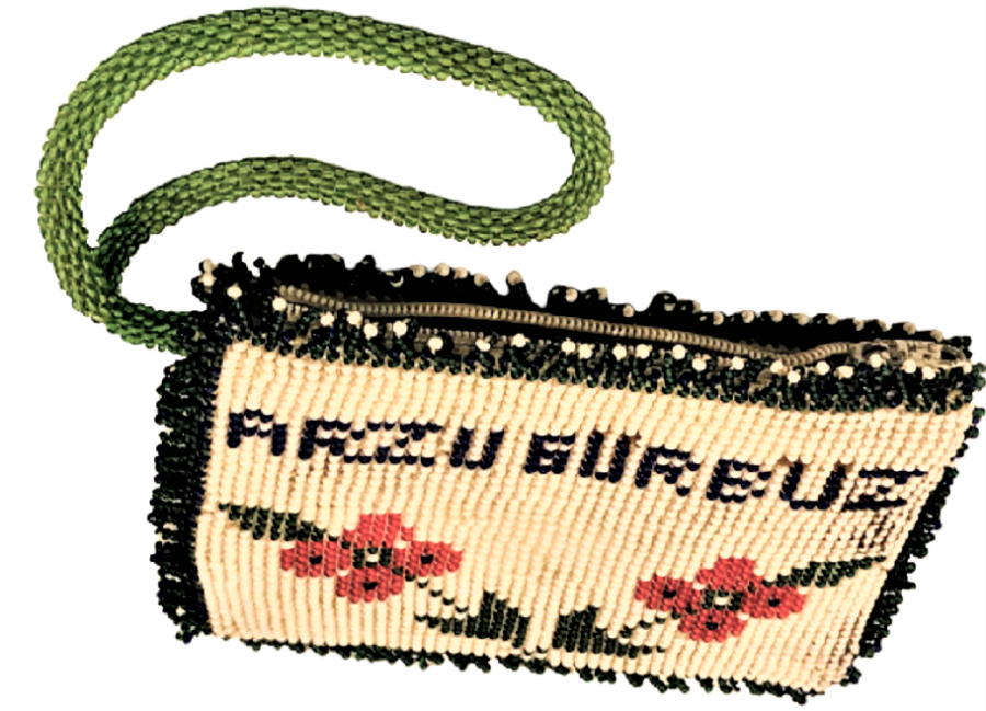 HAPİSAHNE İŞİ ORJİNAL ESKİ ÜRÜNDÜR BONCUK İŞİ BAYAN PARA CUZDAN I ÜZERİ CİCEKLİ