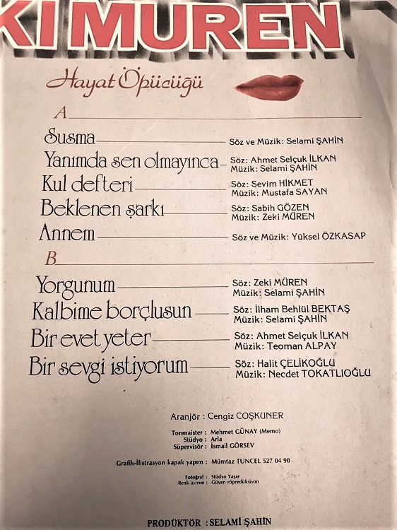 ZEKİ MÜREN HAYAT ÖPÜÇÜGÜ  LP - ORJİNAL 1984 DÖNEM BASKISIDIR ÇOK TEMİZ 