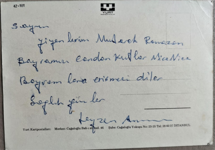 KONYA KARTPOSTAL ARKASI YAZILI