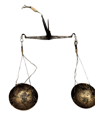 SÜLEYMANİYE YAPIM PİRİNC KEFELİ UFAK BOY EL TERAZİ VE AGIRLIKLARI KUTUSUNDA KEFE CAP 52 MM