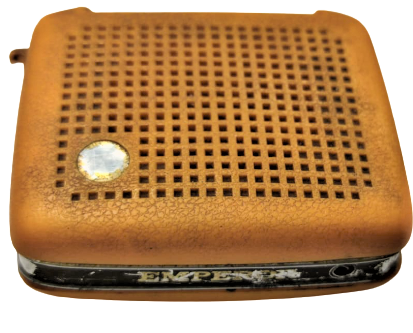 TAŞINABİLİR PİLLİ EMPEROR RADIO  MİNİ EL RADYO TEK DALGALI SARI RENK 1972