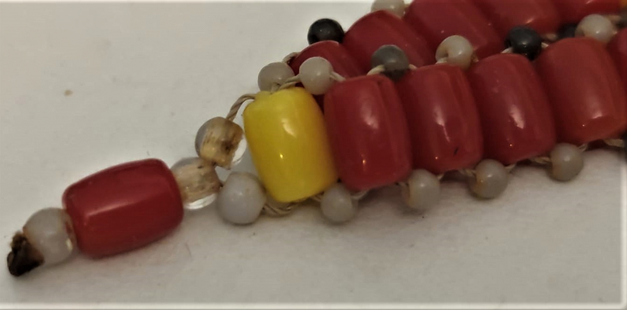 HAPİSHANE İŞİ BONCUKLU SARI KIRMIZI TESBİH 42 HABBELİ 