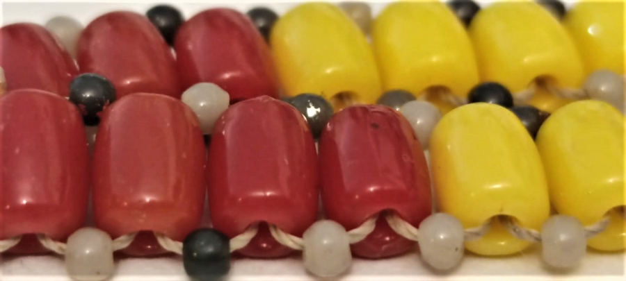 HAPİSHANE İŞİ BONCUKLU SARI KIRMIZI TESBİH 42 HABBELİ 