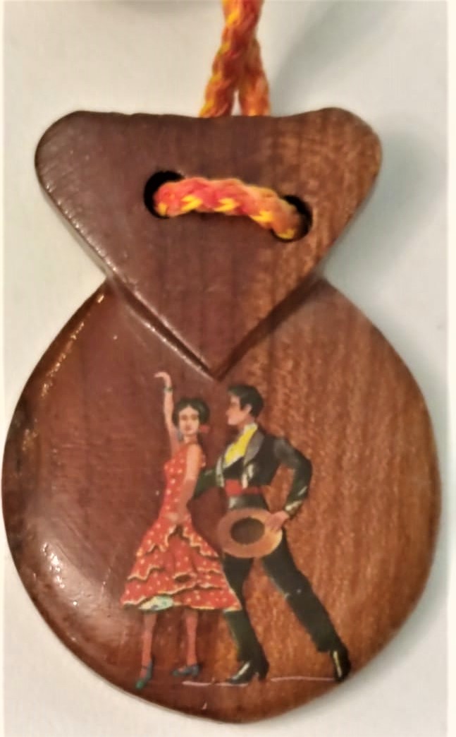 ORJİNAL İSPANYOL FLAMENKO RİTİM ALETİ KASTANYET CİFT SANDAL  AGACINDAN