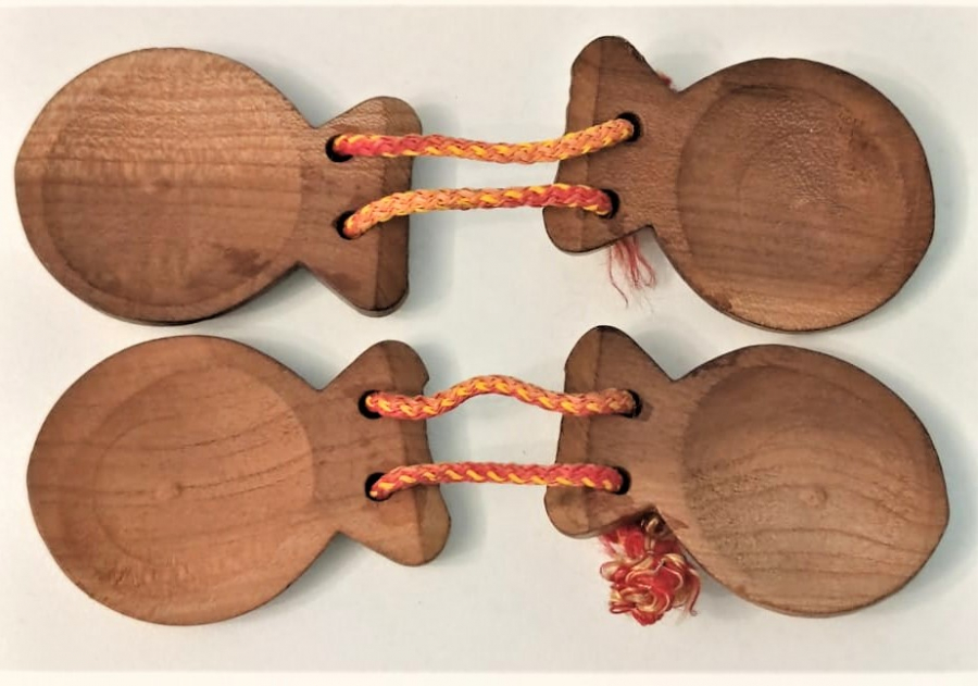 ORJİNAL İSPANYOL FLAMENKO RİTİM ALETİ KASTANYET CİFT SANDAL  AGACINDAN