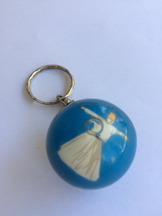 KONYA MEVLANA TEMALI CAM YUVARLAK TOK ŞEKLİNDE  ANAHTARLIK