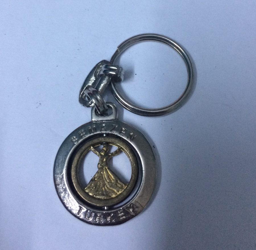 KONYA MEVLANA SEMAZEN TURKEY TEMALI OTADA DÖNEN SEMAZEN PİRİNCDEN HAREKETLİ  ANAHTARLIK