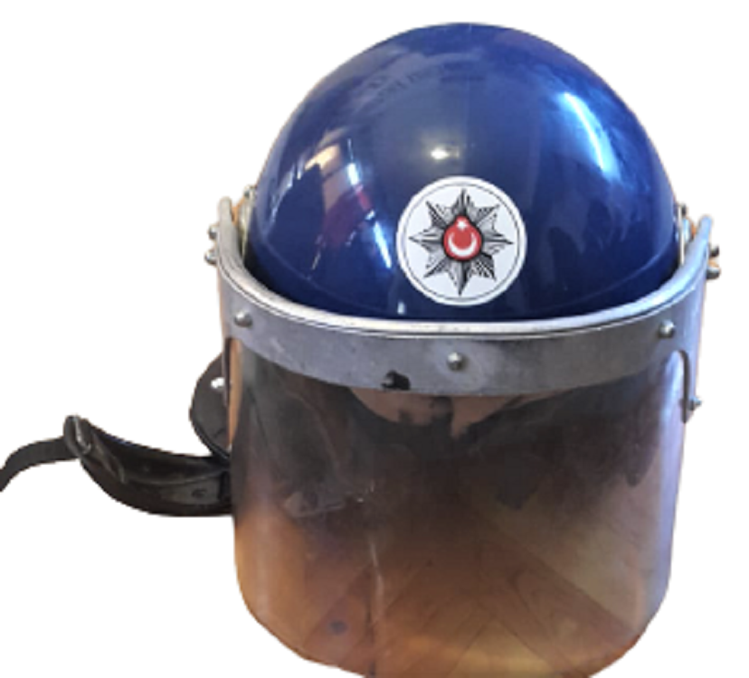 1970 Lİ YILLAR TOPLUM POLİSİ ÖN ŞEFFAF SİPERLİKLİ ARMALI POLİS MİGFERİ