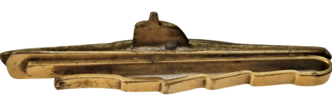 T.C YAVUZ DENİZ ALTI GÖRSELİ ALTIN KAPLAMA PİRİNC KRAVAT İGNESİ 