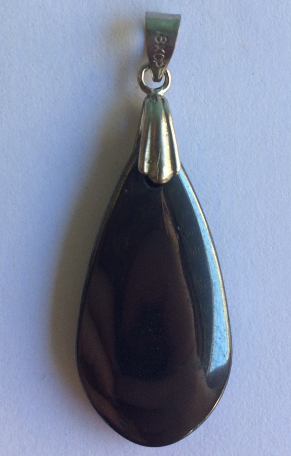 DEĞERLİ TAŞ TEMALI LACİVERT DAMGALI  CAM KOLYE UCU