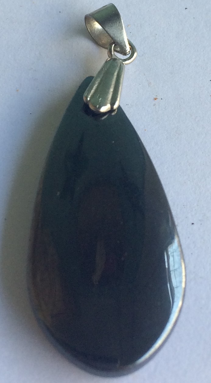 DEĞERLİ TAŞ TEMALI LACİVERT DAMGALI  CAM KOLYE UCU