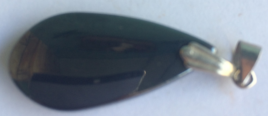 DEĞERLİ TAŞ TEMALI LACİVERT DAMGALI  CAM KOLYE UCU