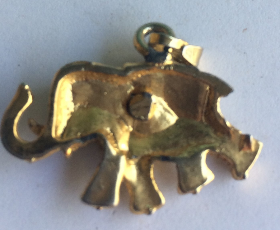 FİL TEMALI ÜZERİ TAŞLARLA BEZELİ KOLYE UCU