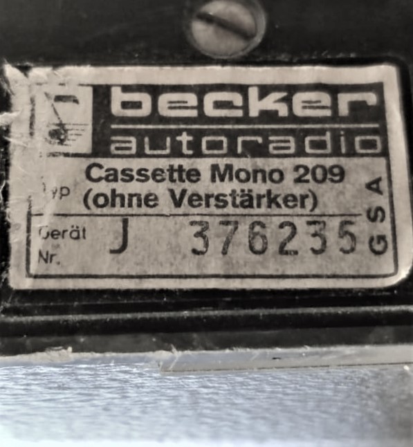 1960 ALMAN BECKER AUTORADIO CASSETTE MONO 209 OHNE VERSTÖRKER CLASSİC CAR RADİO CASSETTE PLAYER ADAPTER MERCEDES ORJİNAL TEYBİ  OTO TEYP