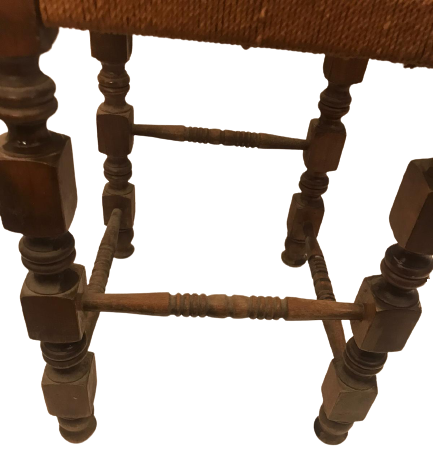 1920 OSMANLI 1 ADET EL ÖRME EGİRME İP İŞİ OTURMA VE DAYANMA YERİ EL TORNA MASİF AHŞAP SANDALYE