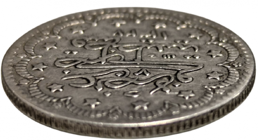 NADİR SULTAN V. MEHMET REŞAD HAN DÖNEMİ BURSA BASIM GÜMÜŞ KENARLARI TIRTIKLI  5 KURUŞ 