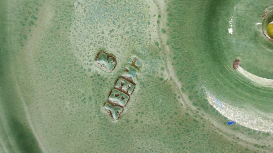 EKEBY SOGUK DAMGALI YEŞİL PORSELAN RENKLİ ORTASI PİRİNC KORSAN GEMİ PİPO KÜLLÜK