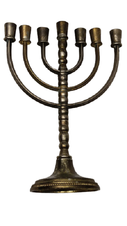 JARUSALEM OYNAR HAREKETLİ BRONZ ADAK MUMLUK 7 KOLLU ŞAMDAN 