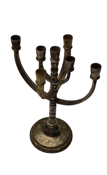 JARUSALEM OYNAR HAREKETLİ BRONZ ADAK MUMLUK 7 KOLLU ŞAMDAN 