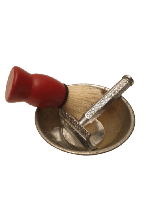 1960 YILLAR EVDE KULLANILAN BERBER TRAŞ SETİ TAKIM TASI MAKİNESİ FIRCASI 