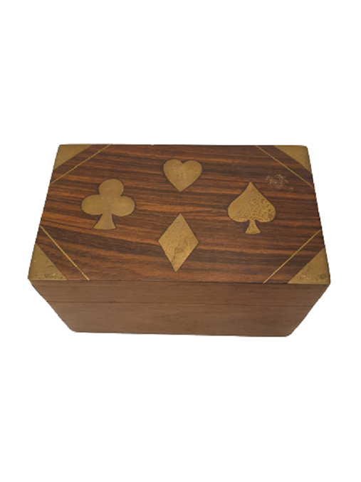 AHŞAP KAPAKLI KUTULU ÇİFT DESTE İSKAMBİL OYUN KAĞITLARI