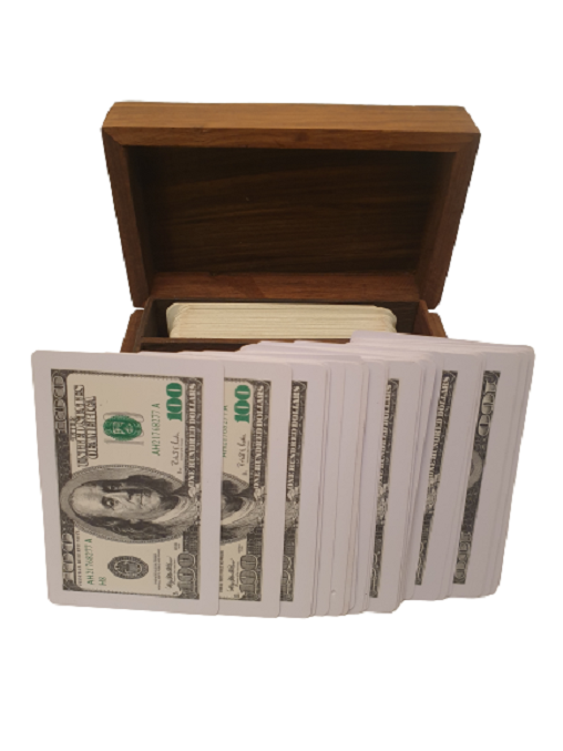 AHŞAP KAPAKLI KUTULU ÇİFT DESTE İSKAMBİL OYUN KAĞITLARI