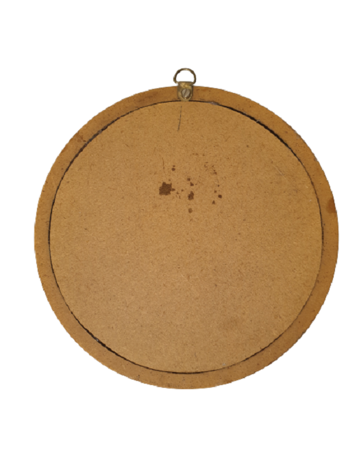 İCERSİ EL YAPIM JAPON SANATI  DUVAR SÜSÜ AHŞAP YUVARLAK CERCEVESİNDE 