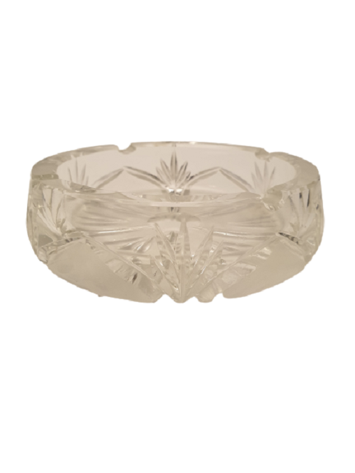 BEYAZ CAM KESME KRİSTAL MASA ÜZERİ ÜZERİ DESENLİ KÜLLÜK